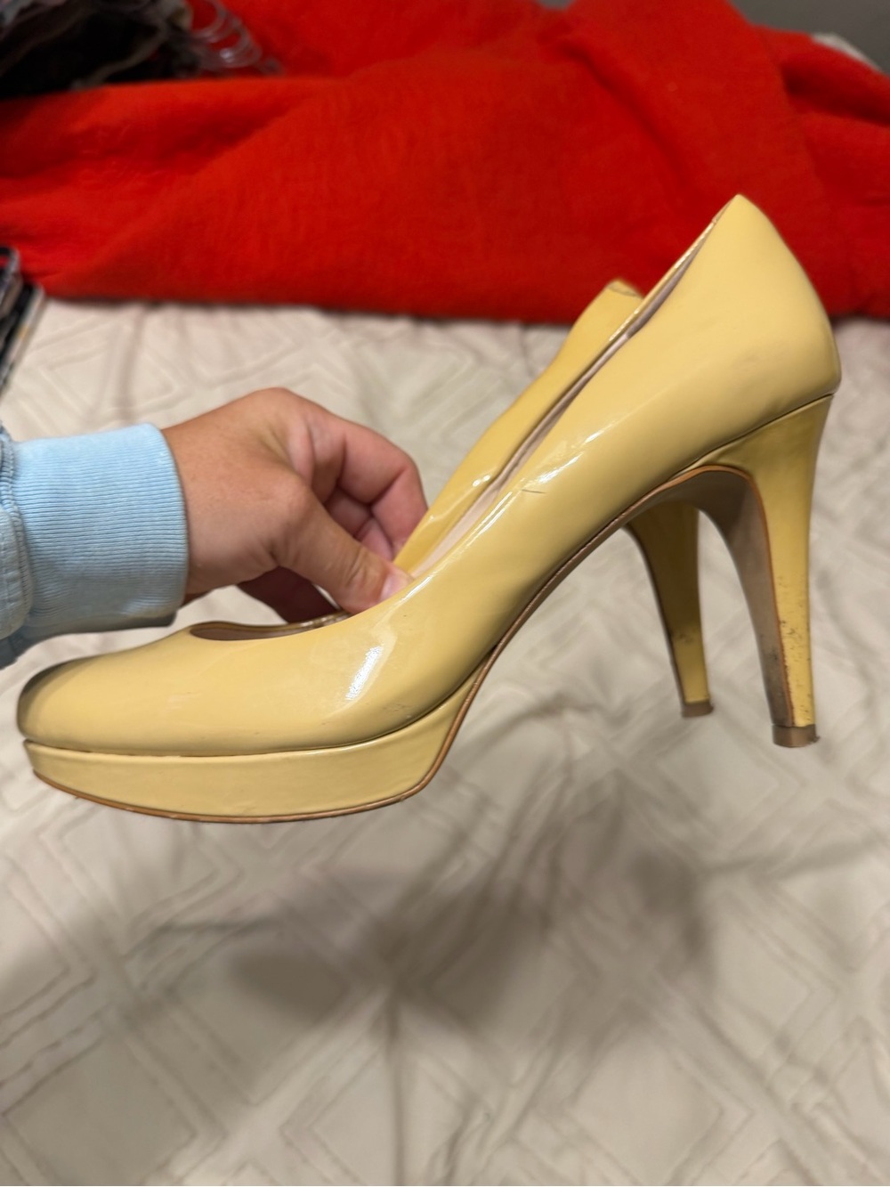 Classic Nude Platform Patent Heels